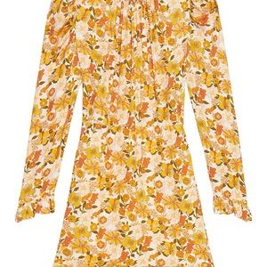 Sandro Floral Midi Dress - Yellow and Orange
